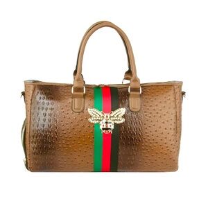 SOLD!!
Brown Designer Tote Bag with Bee Accent